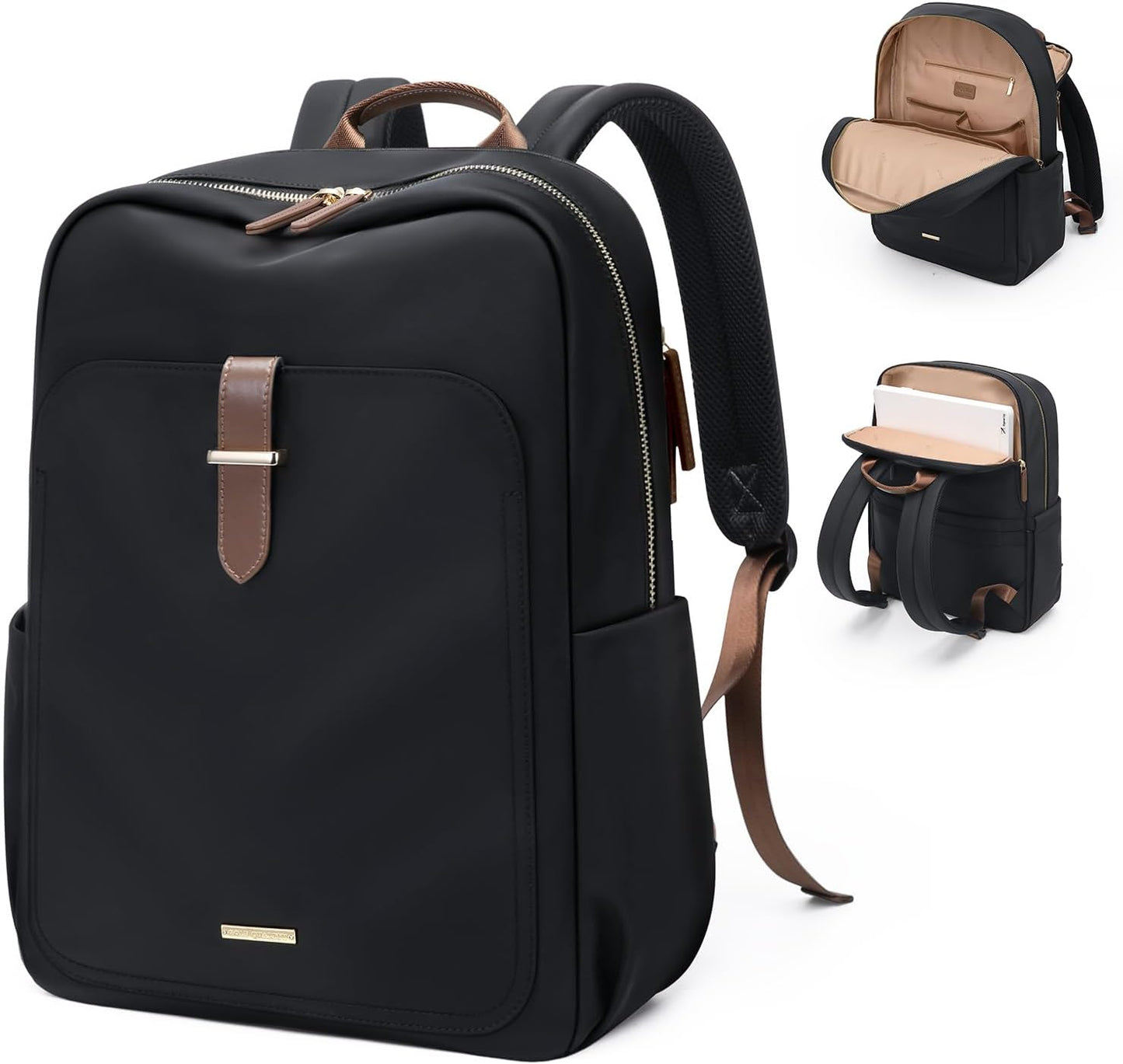 Laptop Backpack for Women,Casual Work Business Backpacks Purse Carry on Travel Backpack,14 Inch,Black
