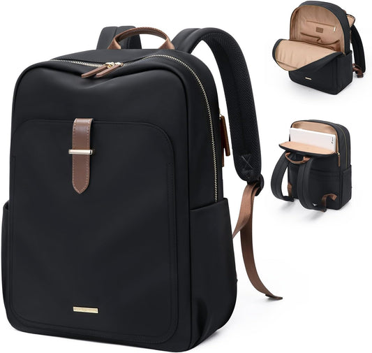 Laptop Backpack for Women,Casual Work Business Backpacks Purse Carry on Travel Backpack,14 Inch,Black
