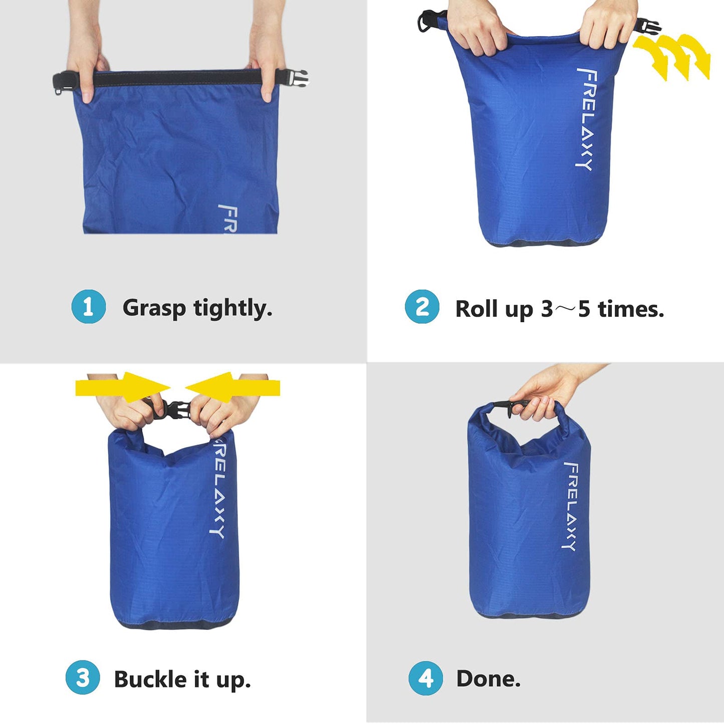 Frelaxy Dry Bag 5 Pack, Ultralight Waterproof Dry Sack for Outdoor Use