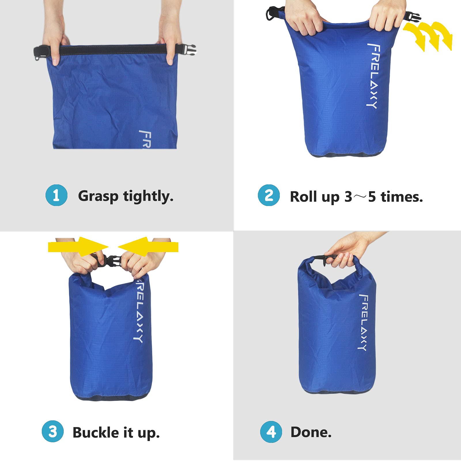 Frelaxy Dry Bag 5 Pack, Ultralight Waterproof Dry Sack for Outdoor Use