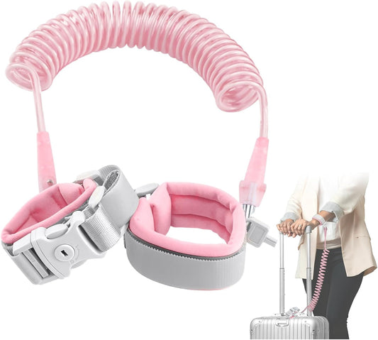 Cable Luggage Lock, Retractable Cable Lock Anti Lost Travel Locks for Suitcase with Wrist Strap for Suitcases, Backpacks, and Carry-On Bags, Pink