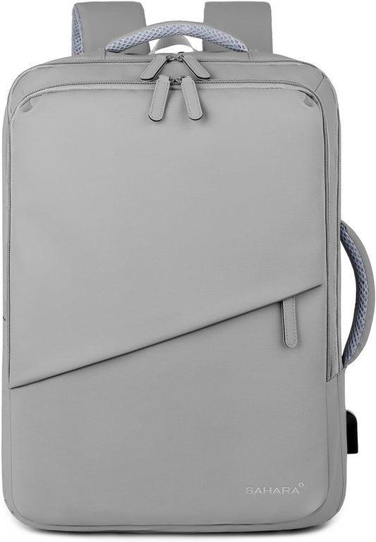 SAHARA - Multi-Compartment Travel & Laptop Backpack with USB Charging Port for Laptops up to 16-inch, Gray, (LT00100)