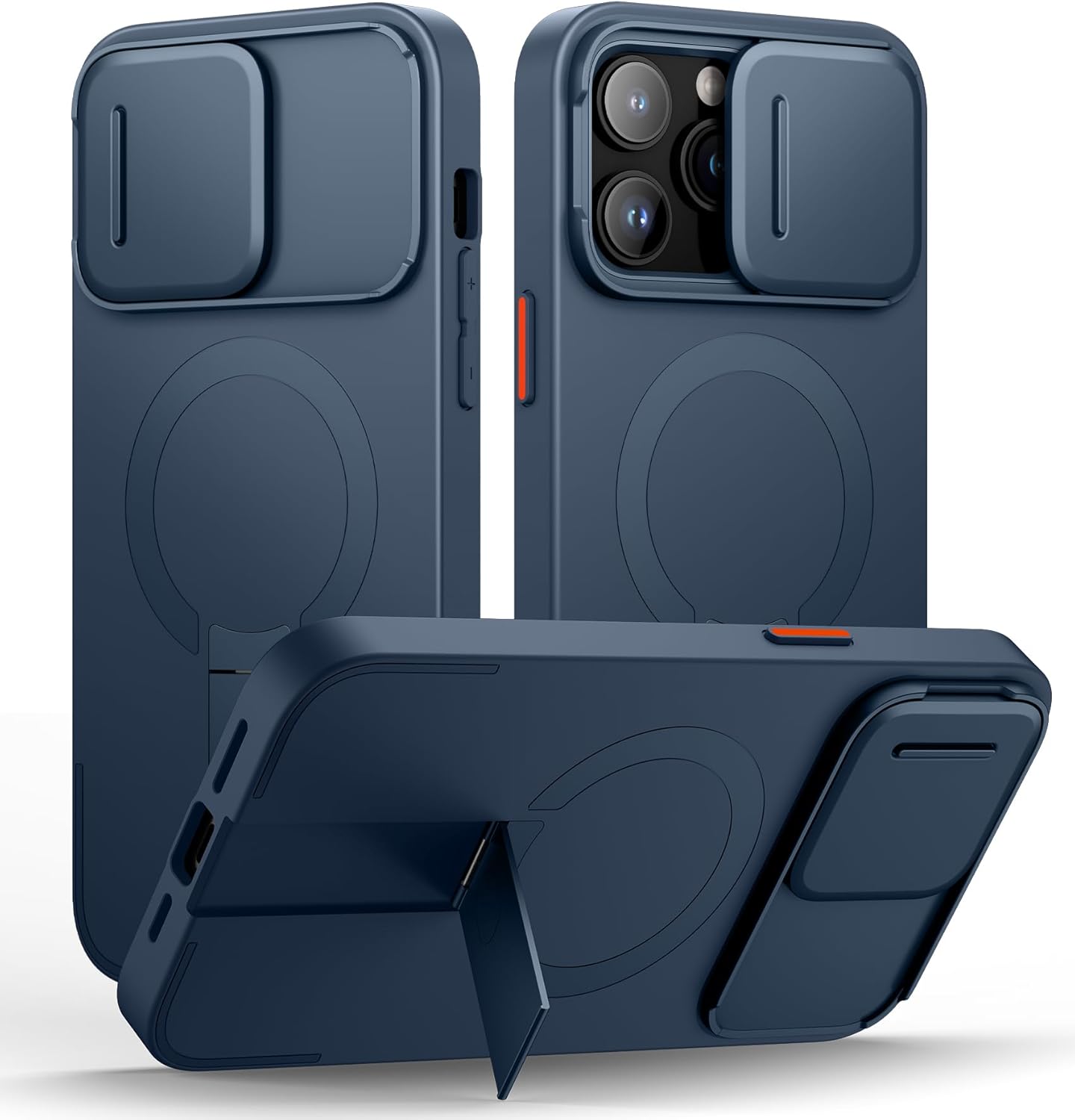 SURITCH for iPhone 14 Pro Max Case with Magnetic Camera Slide Cover and Adjustable Kickstand