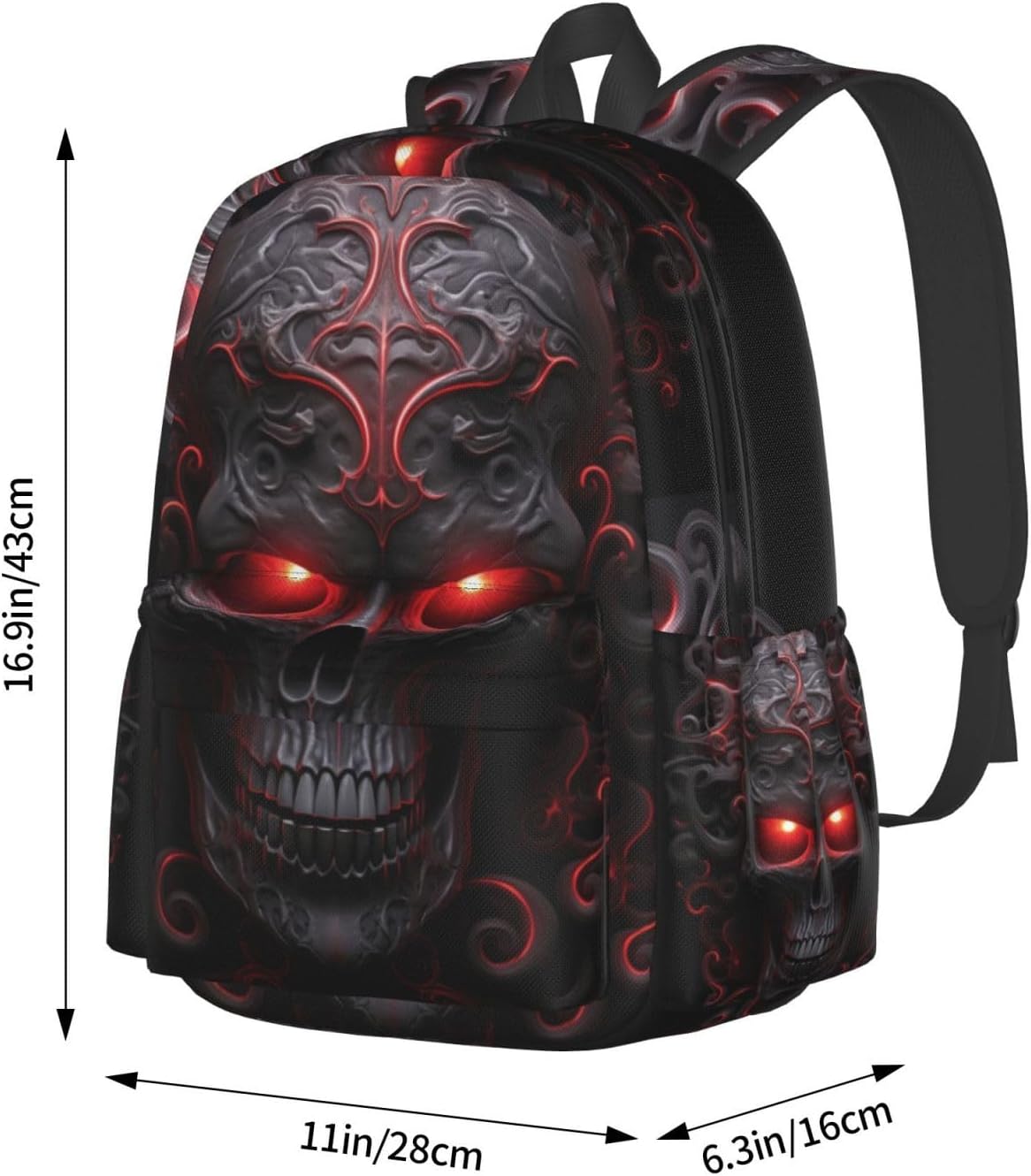 Skull Backpack School Bag Lightweight Bookbag Laptop Travel Daypack For Kids Girls Boys Teens