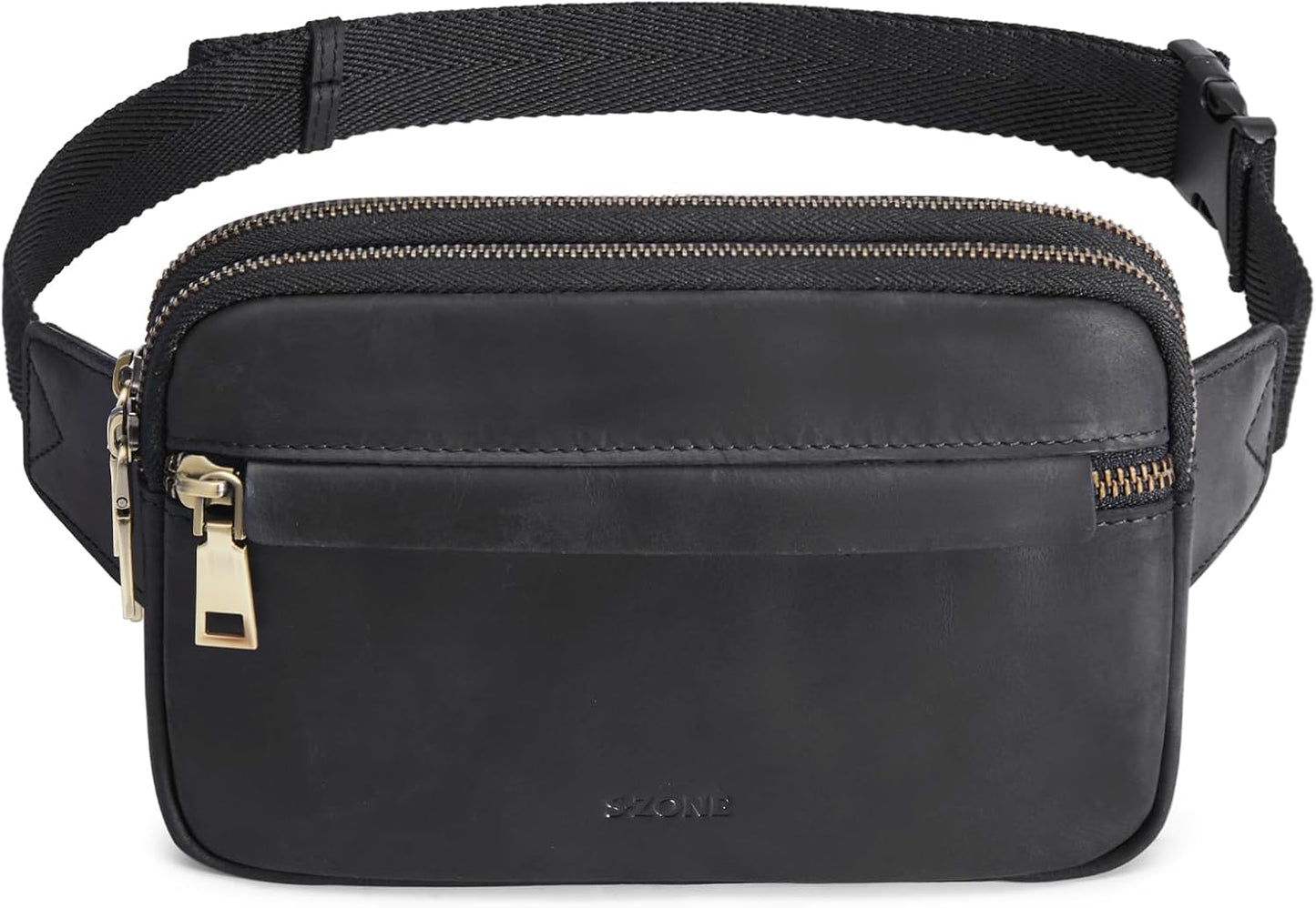 S-ZONE Fanny Packs for Women Genuine Leather RFID Blocking Crossbody Bags Purses Sling Waist Chest Bag Gifts Travel Running Adjustable Strap Men