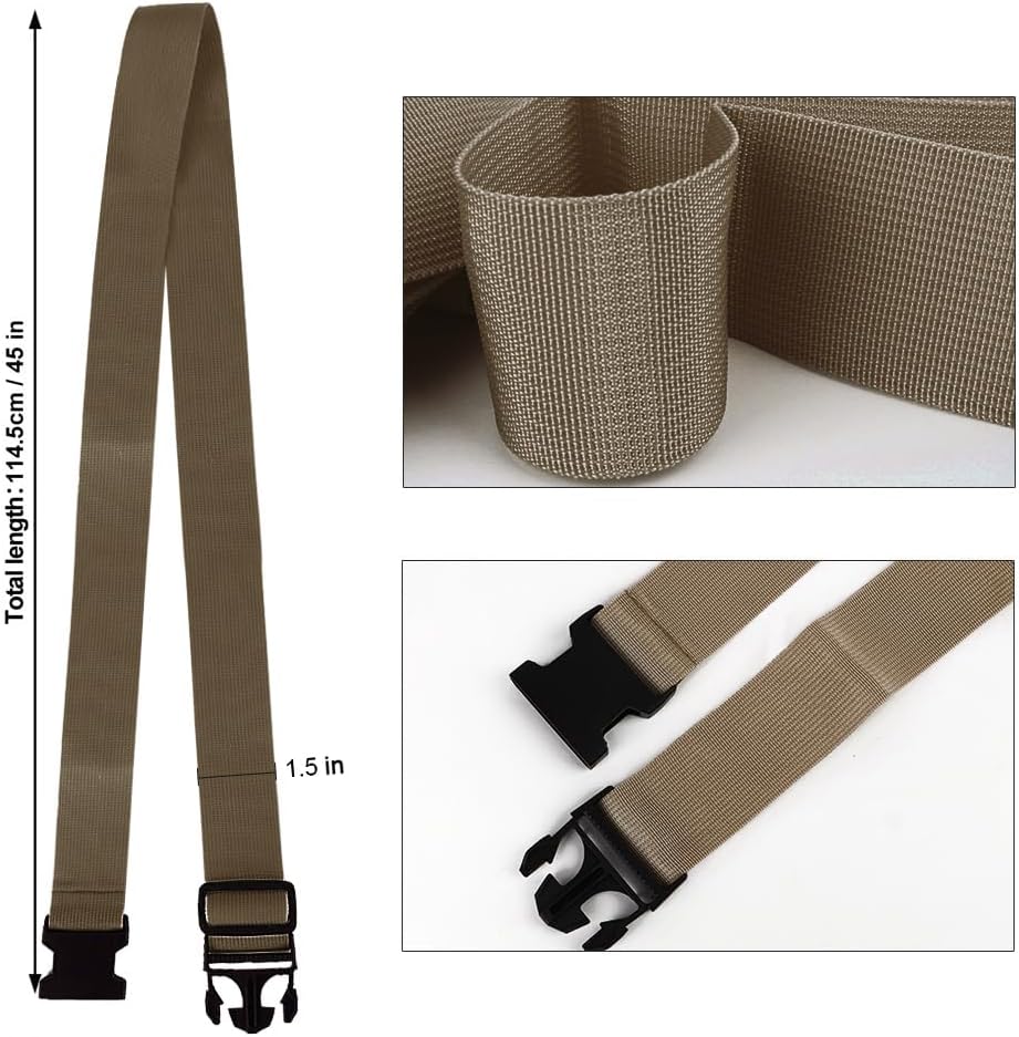2Pack Luggage Straps for Suitcases, Travel Connector for Carry On Bag, Add Bag to Connect Two Suitcases, Adjustable Belt Attachment Accessories for Connect Your 3 Luggages, Brown