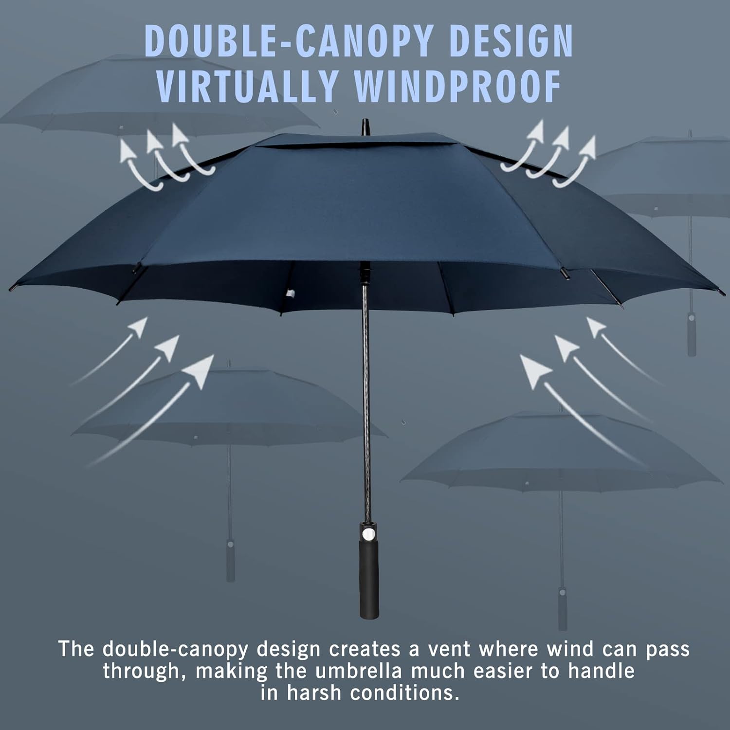 ZOMAKE Golf Umbrella Windproof, Extra Large Oversized Heavy Duty Double Canopy for Rain, Sports