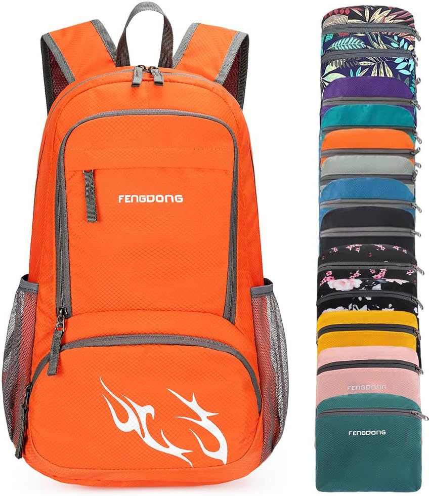 FENGDONG 35L Lightweight Foldable Waterproof Packable Travel Small Hiking Backpack Daypack for men women