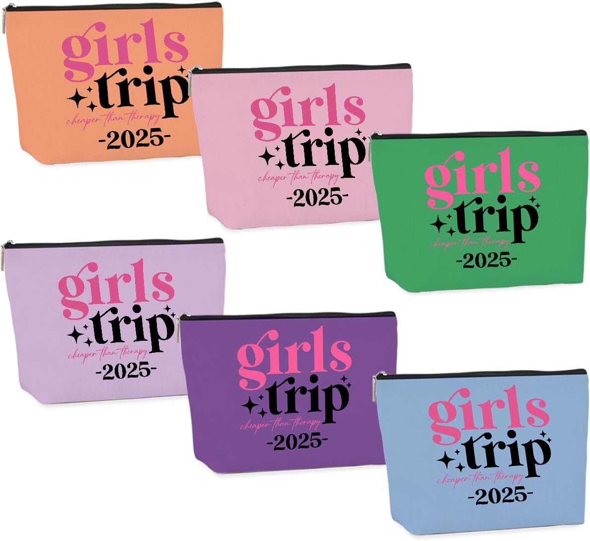 6 Pcs Girls Trip Gifts Set - Insulated Makeup Cosmetic Travel Bag Kit for Women, Bachelorette Weekend Favors, Spa Vacation Essentials, Mother's Day Christmas Birthday Gift for Friends Daughter