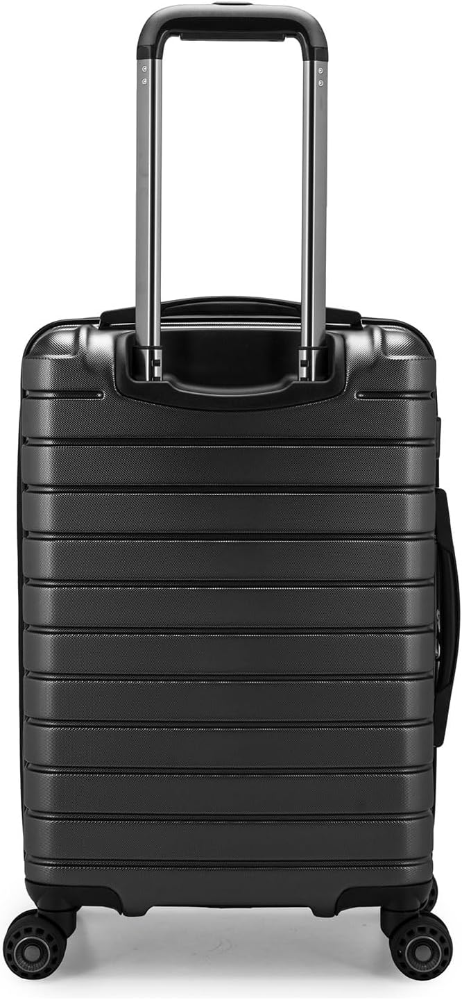 Traveler's Choice Archer Polycarbonate Hardside Spinner Luggage Set, Tie Down Straps, Grey, Carry-On 21-Inch