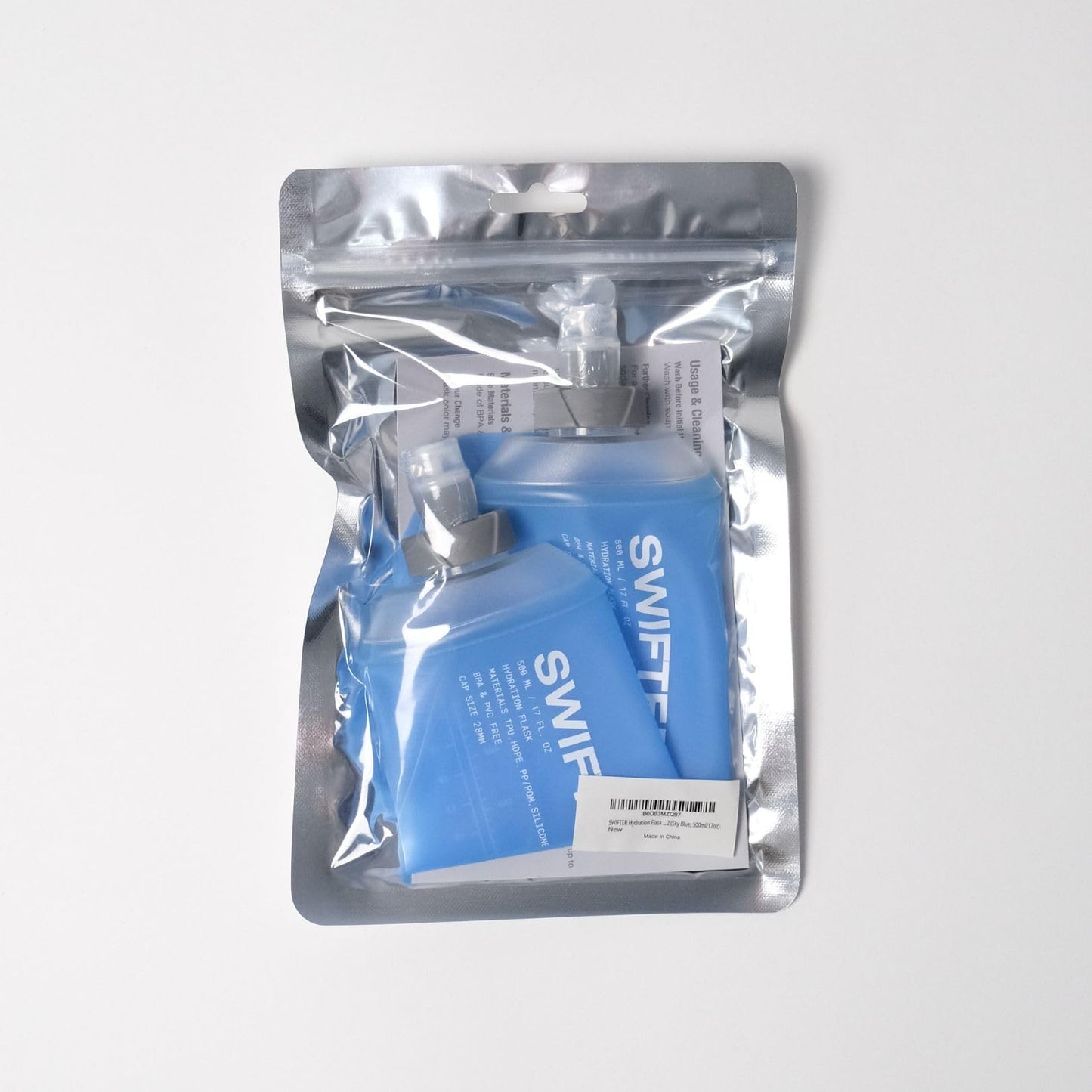 SWIFTER 2x Soft Flask 500ml | Running, Hiking, Cycling Hydration Flask | Collapsible, Leakproof