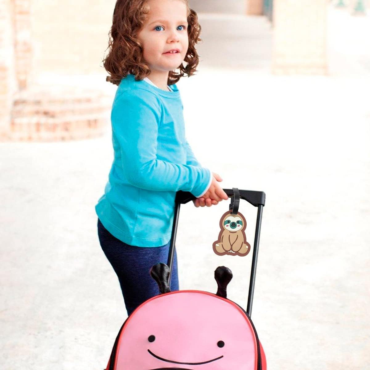 Sloth Luggage Tags for Suitcases 2-Pack Cute Silicone Luggage Tag with Name ID Card Funny Suitcase Label