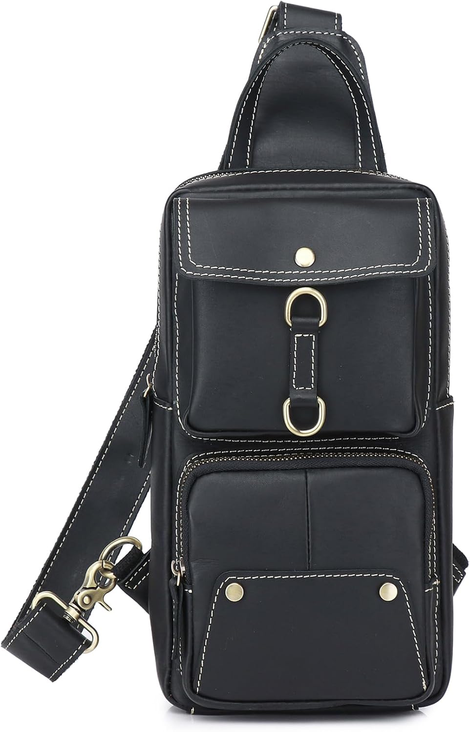 Genuine Leather Sling Bag for Men Women Backpack Chest Shoulder Satchel Crossbody Bags Casual