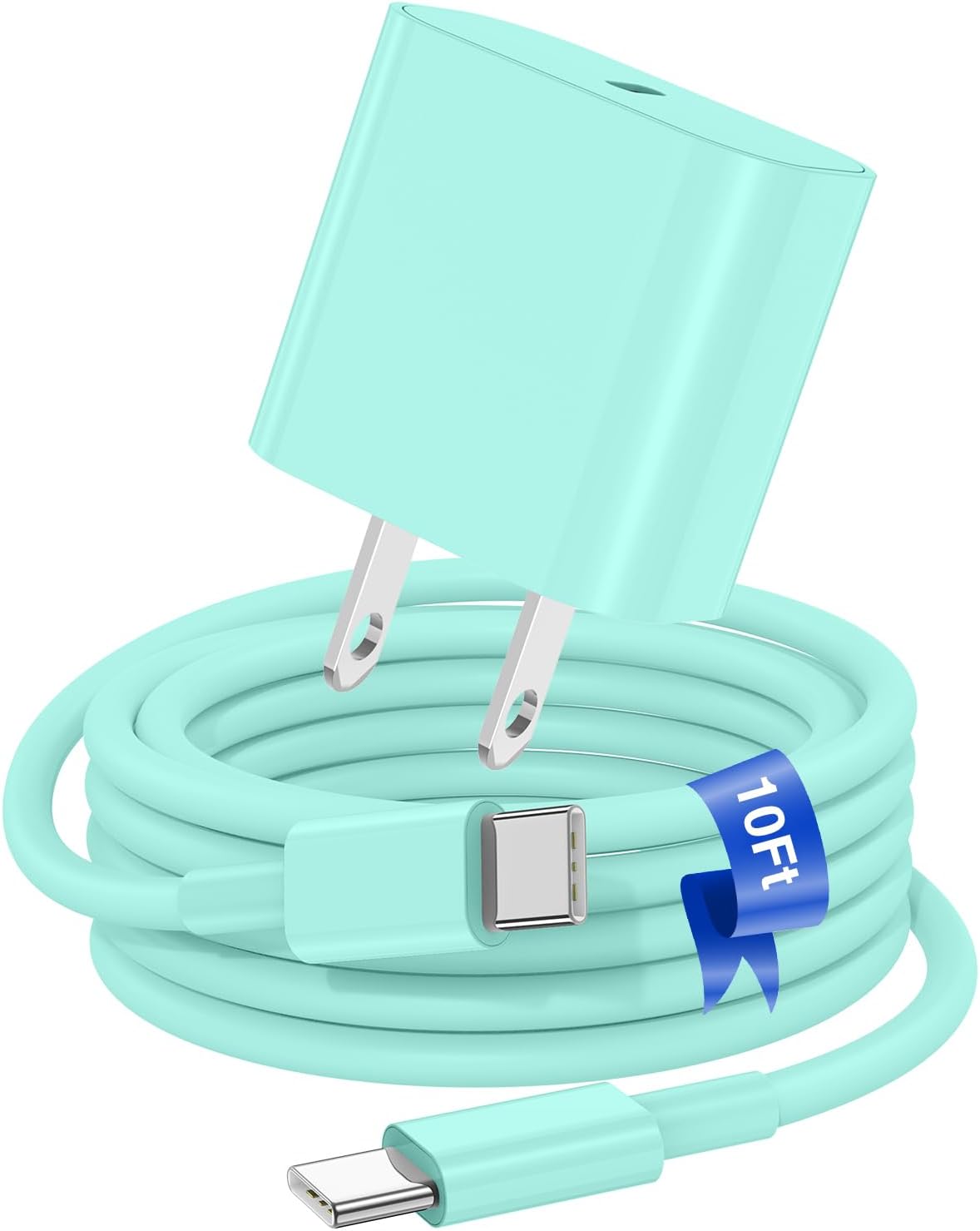 iPhone 17 16 15 Fast Charger Block and 10ft Type C to C Cable Cord Long, 20W USB C Charging Plug for Apple iPhone 17 Pro Max/17 Air/16 Pro Max/16/15 Pro/15 Plus/iPad Mini,Wall Power Adapter Cube Brick
