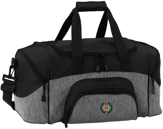 Omega Psi Phi Colorblock Duffel Bag Heather Grey/Black
