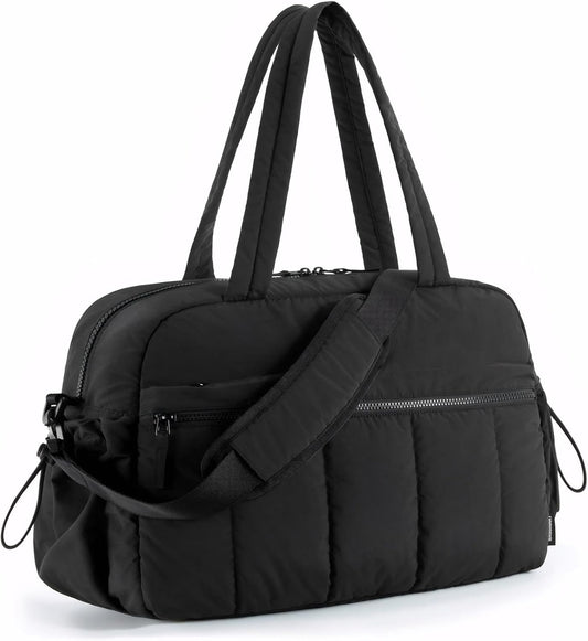Lightweight for Travel Crossbody Duffle Bags for Women Gym Bag with Wet Pocket 30L Weekender Bag black