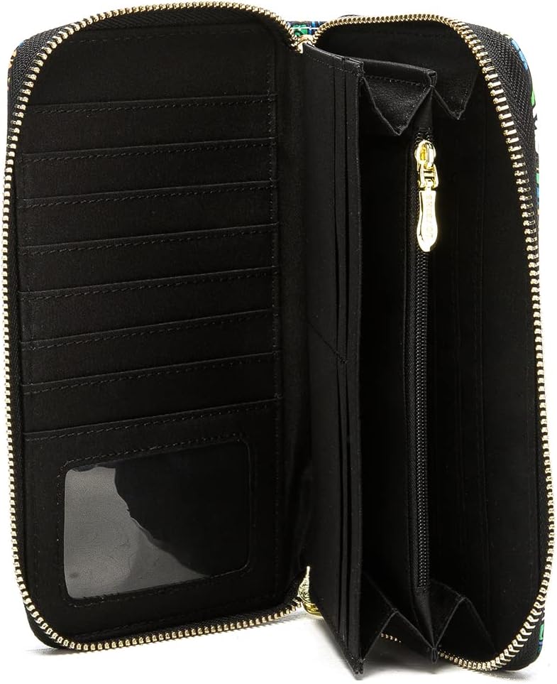 Women Wallet Card RFID For Womens Holder Blocking Credit Small Zipper Purse Pocket Bifold Slim Coin ID Ladies Wristlet Clutch Large Capacity Window Case Travel Zip Women's