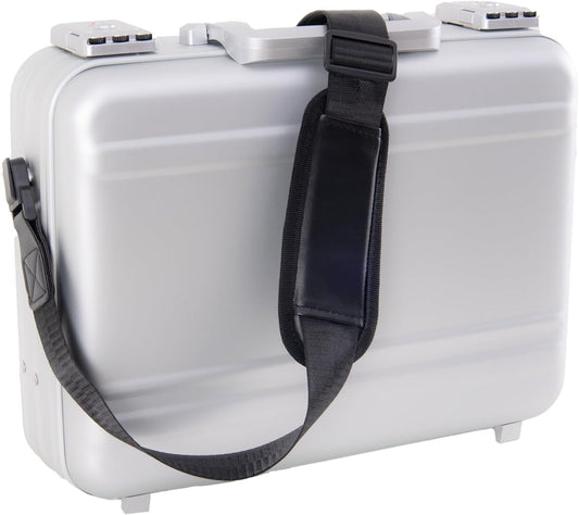 Metal Briefcase with Removable Shoulder Strap 14 Inch Laptop Brief Case Business Case Lawyer Briefcases