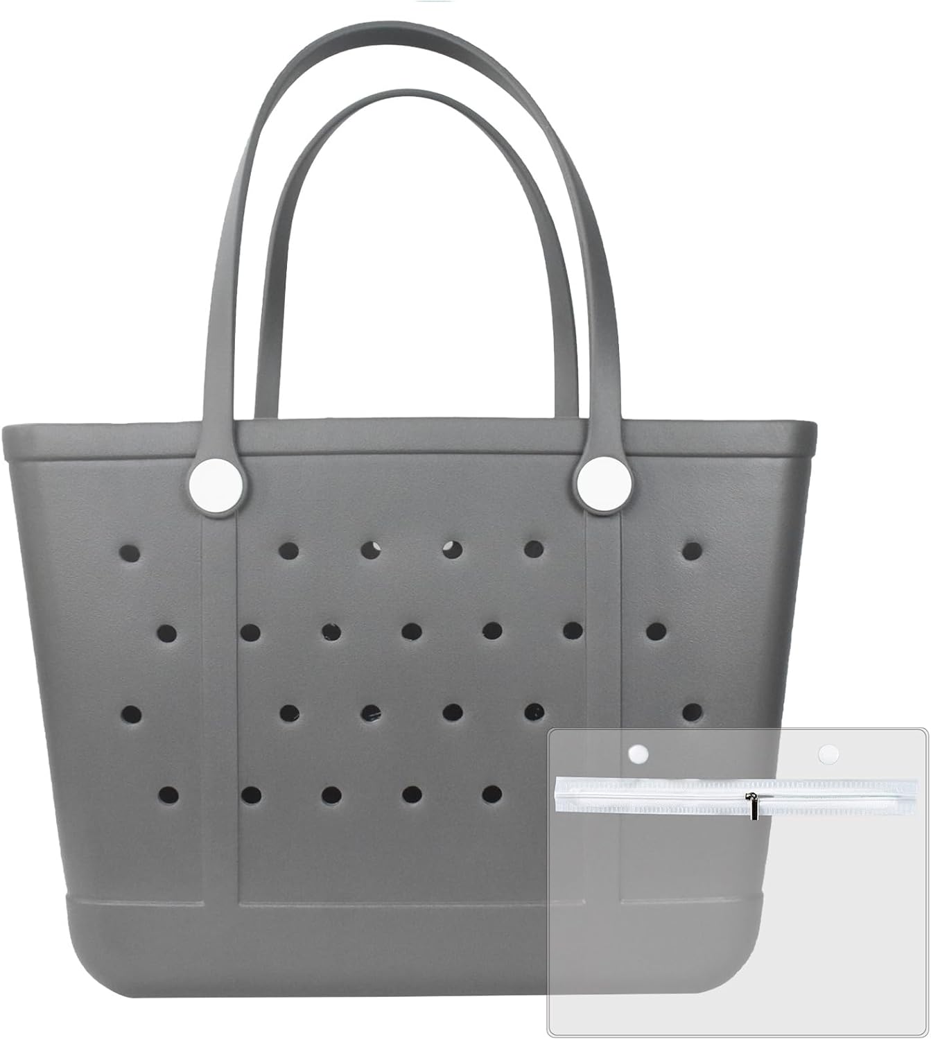Medium Beach Bag, Waterproof Rubber Beach Bag, Washable Open Tote Bag Durable Tote Travel Bags for Outdoor Sport
