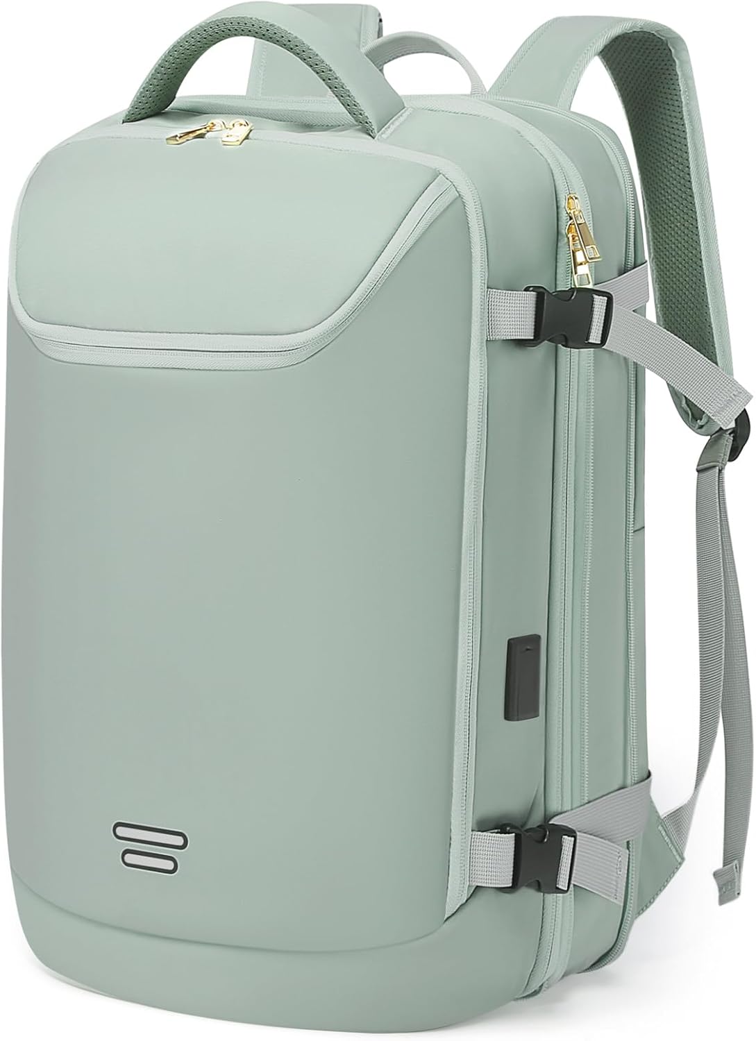 Travel Backpack for Women, 50L Extra Large Capacity Backpack with USB Charging Port, Expandable 17.3 inch Laptop Backpack Mochila Flight Approved, Casual Daypack for Weekender,Green