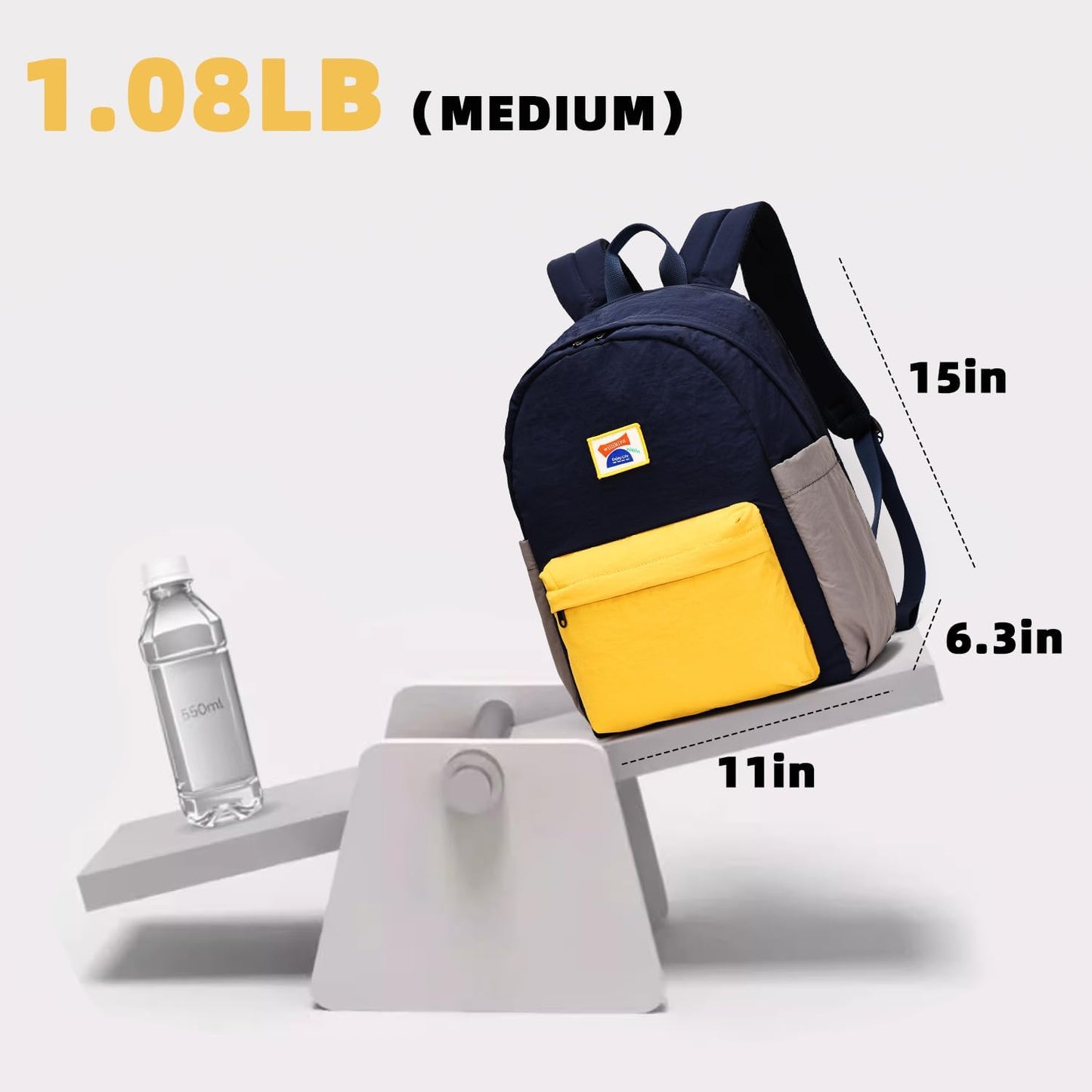 willikiva Kids Backpack for School Boys Girls Teens Toddler Backpack Waterproof Kindergarten Preschool Elementary Bookbag Children Travel Bag(Deep Blue Yellow,Medium)