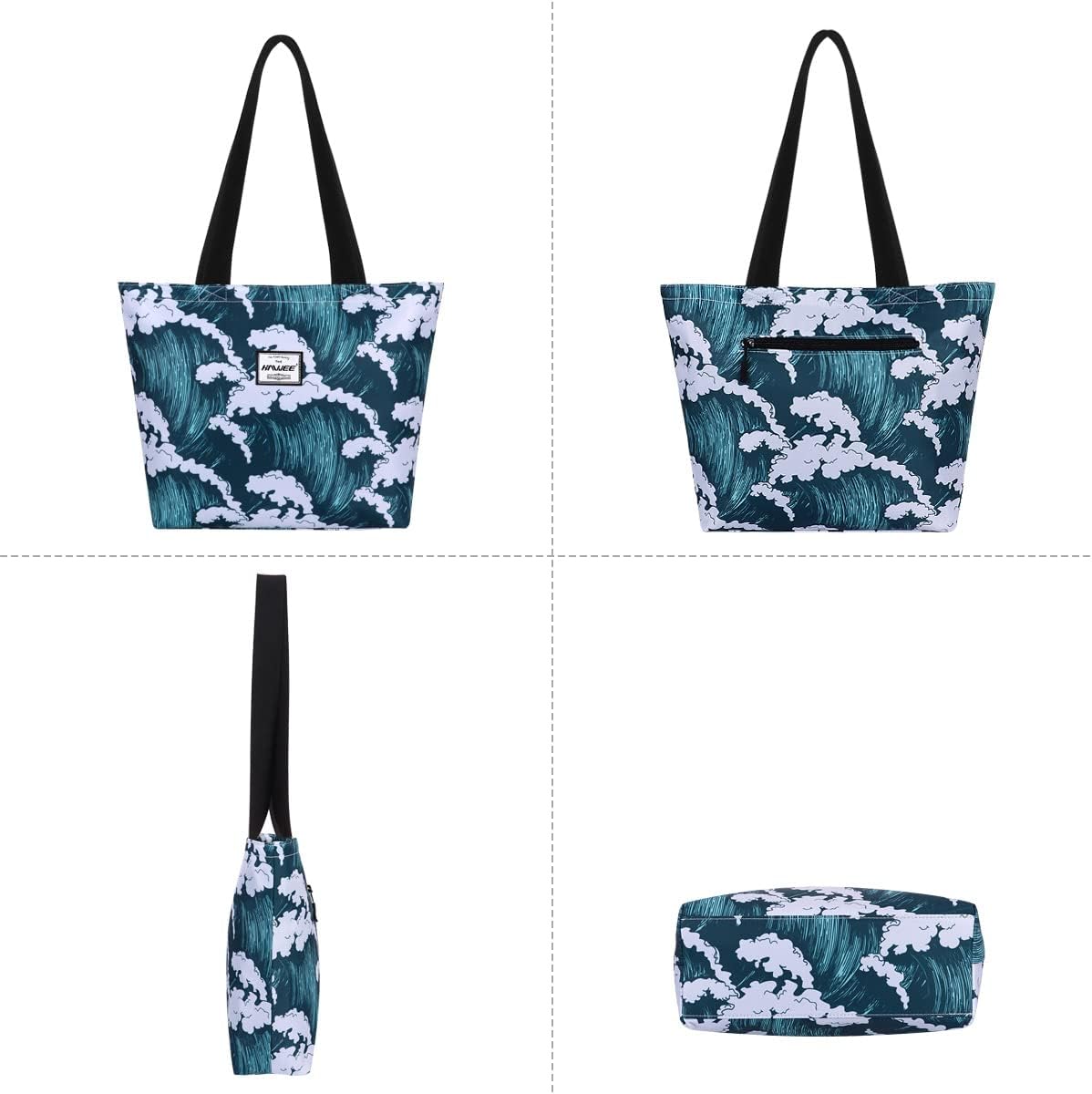 Tote Bag with Zipper for Women Inside Mesh Pocket Heavy Duty Casual Anti-water Cloth Travel Shoulder Handbag
