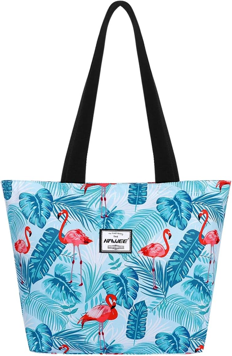 Tote Bag with Zipper for Women Inside Mesh Pocket Heavy Duty Casual Anti-water Cloth Travel Shoulder Handbag