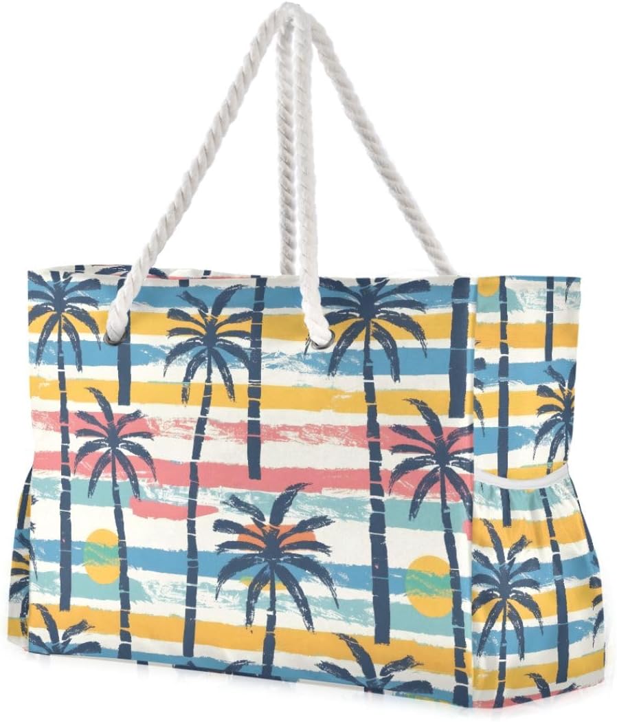 senya Large Beach Bags Totes Swim Canvas Tote Shoulder Bag Water Resistant Bags for Gym Travel Daily