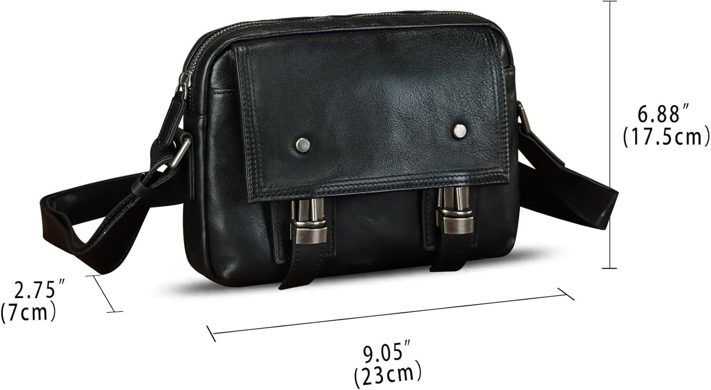 Genuine Leather Shoulder Bag Crossbody Bag for Men Vintage Real Leather Satchel for Men Messenger Bag for Work Travel