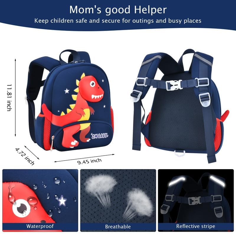 Padgene Toddler Backpacks Kids Preschool Backpack Waterproof Neoprene Animal Schoolbag Lunch