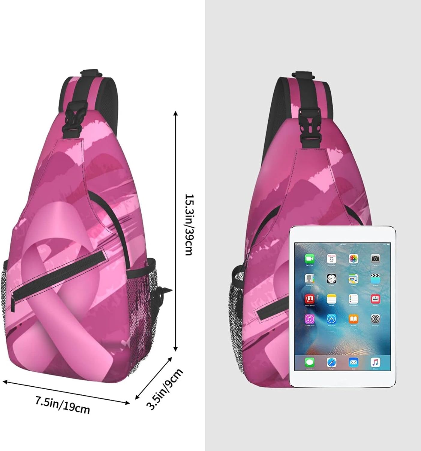 Breast Cancer Crossbody Bags For Women Men Chest Shoulde Hiking Travel Accessories Daypacks