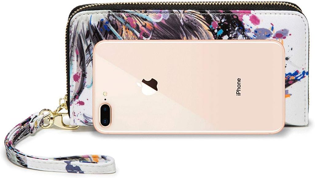 Women Wallet Card RFID For Womens Holder Blocking Credit Small Zipper Purse Pocket Bifold Slim Coin ID Ladies Wristlet Clutch Large Capacity Window Case Travel Zip Women's
