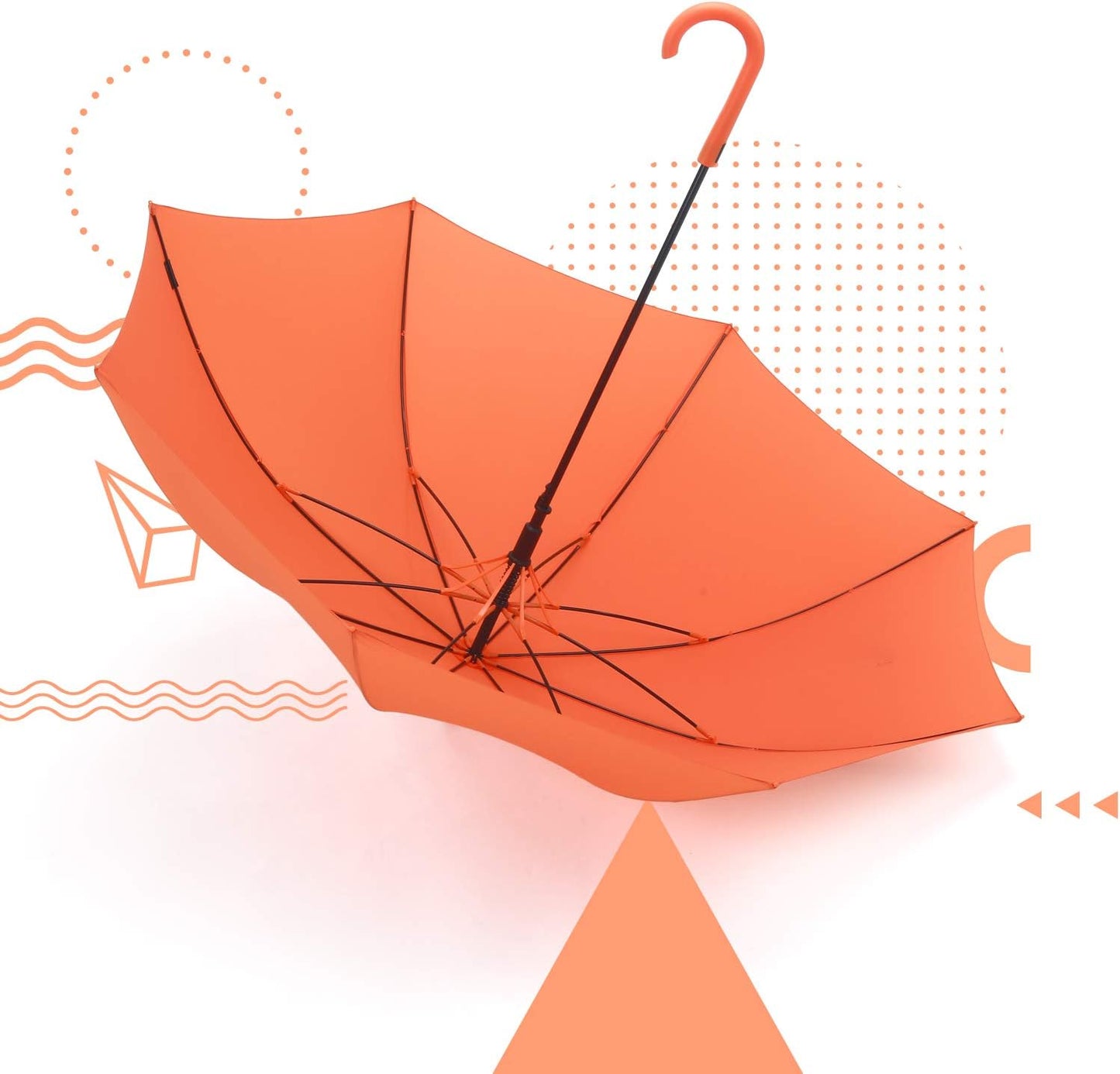 RUMBRELLA UV Stick Umbrella Auto Open UPF 50+ with J Hook Handle 51IN