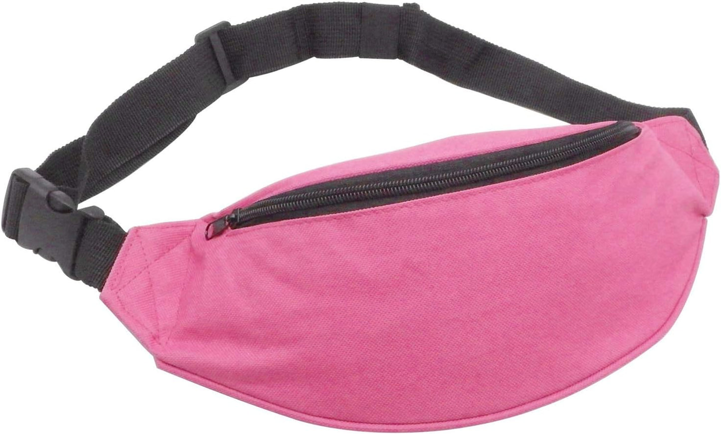 INNOLIFE Unisex Men Women Fashion Sporty Multi-Purpose 2-Zipper Waist Belt Bag Fanny Pack Adjustable Strap for Sport Hiking Traveling Passport Wallet (Pink)