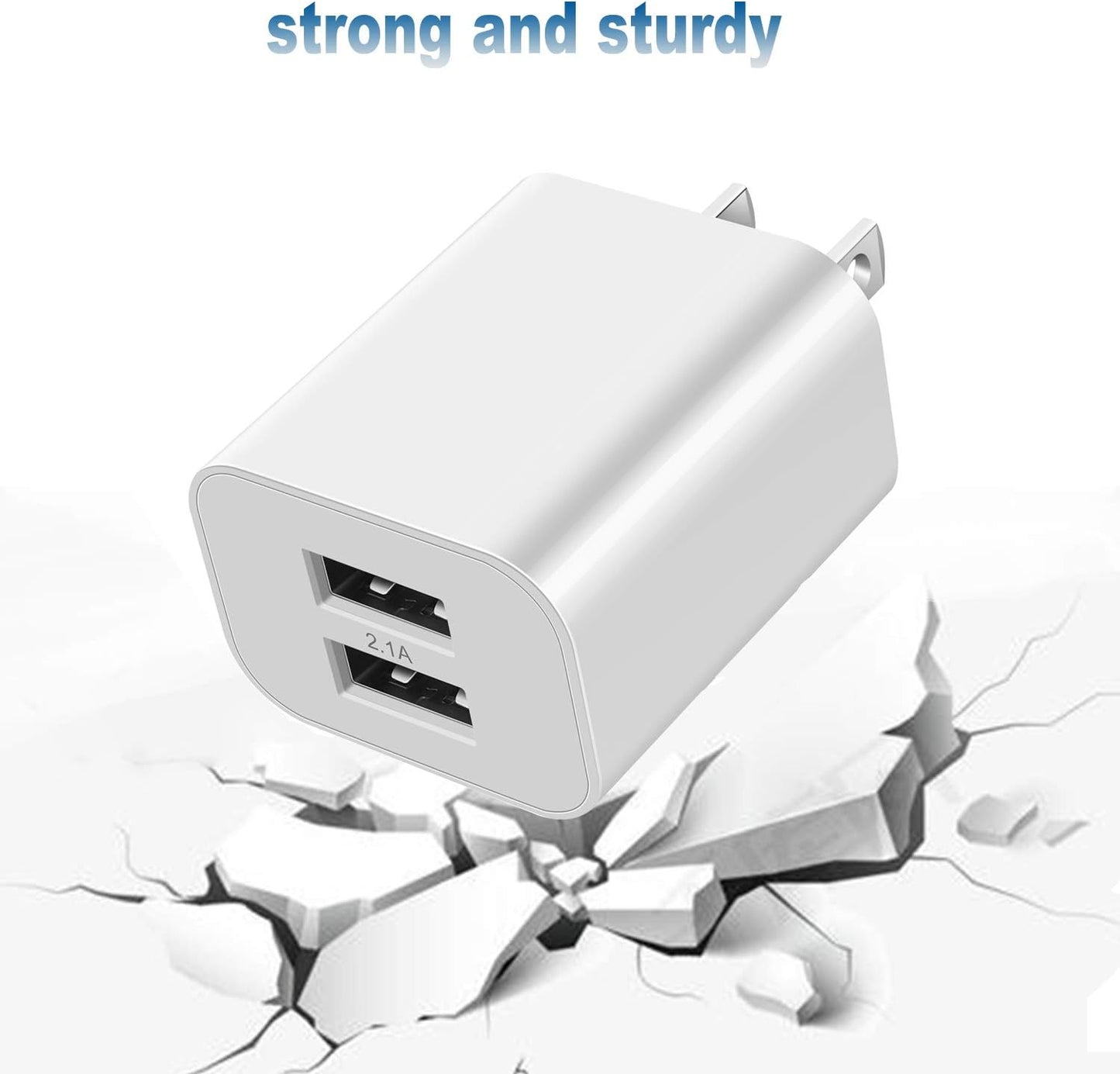 USB Wall Charger Block 2Pack Dual Port Cube Plug Power Charging Adapter Brick for Apple,for iPhone 16/17/Air/15/14/13/12/XS Max/XR/X/8/8 Plus/7/6,foriPad Mini/Air,for Samsung,for Kindle Fire,for LG