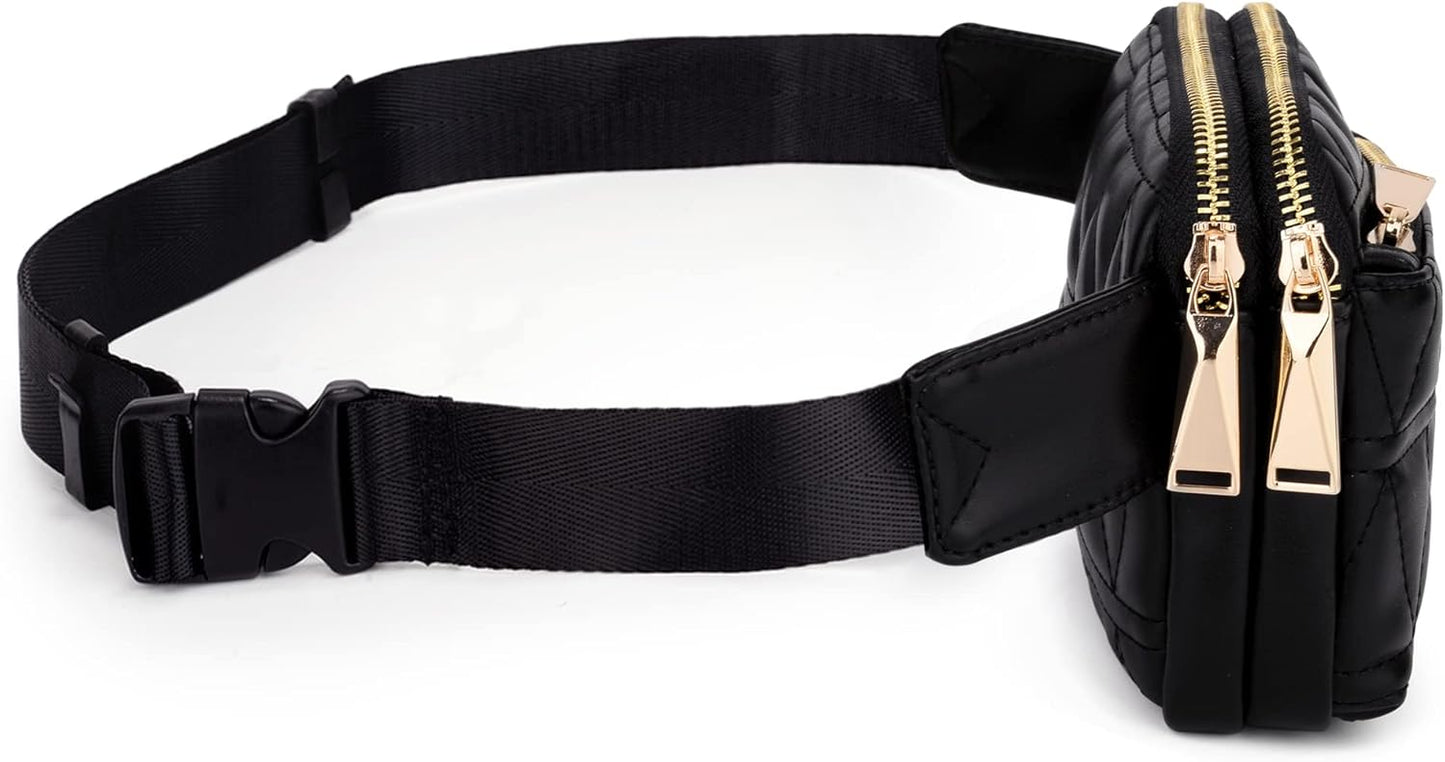 UTO Fanny Pack for Women Crossbody Trendy Fashion Belt Purse Chest Waist Hip Bumbag for Outdoor Shopping Travel Hiking