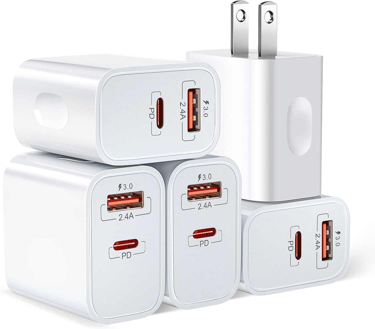 20W USB C Charger Block, Bangfun Dual Port PD 20 Watt Fast Charger Block+ Quick Fast Charge 3.0