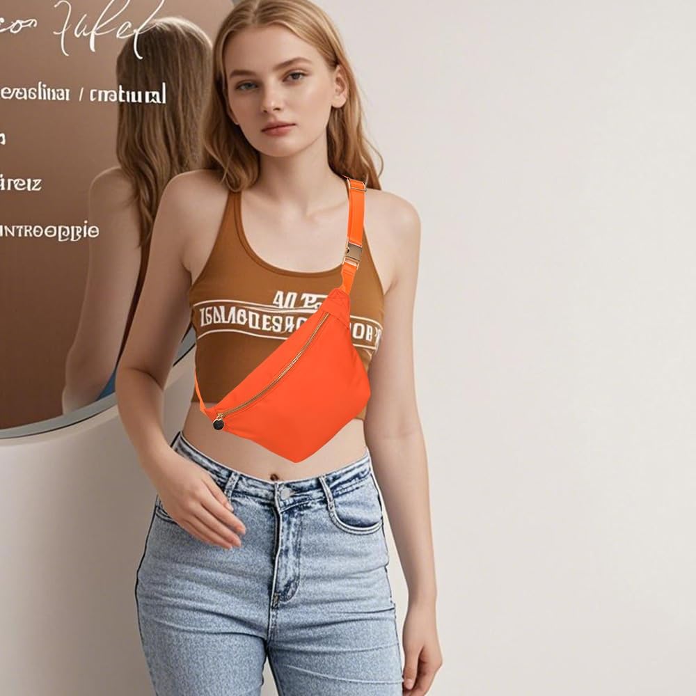 Belt Pack for Women Crossbody Bags for Women Travel Nylon Sling Fanny Waist (Orange)