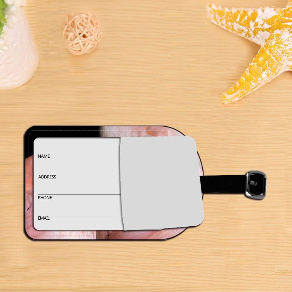 Proud Pink Flamingo Suitcase Bag ID Luggage Tag Set Bag Carry-On ID Luggage Tag Leather Travel Bag Labels