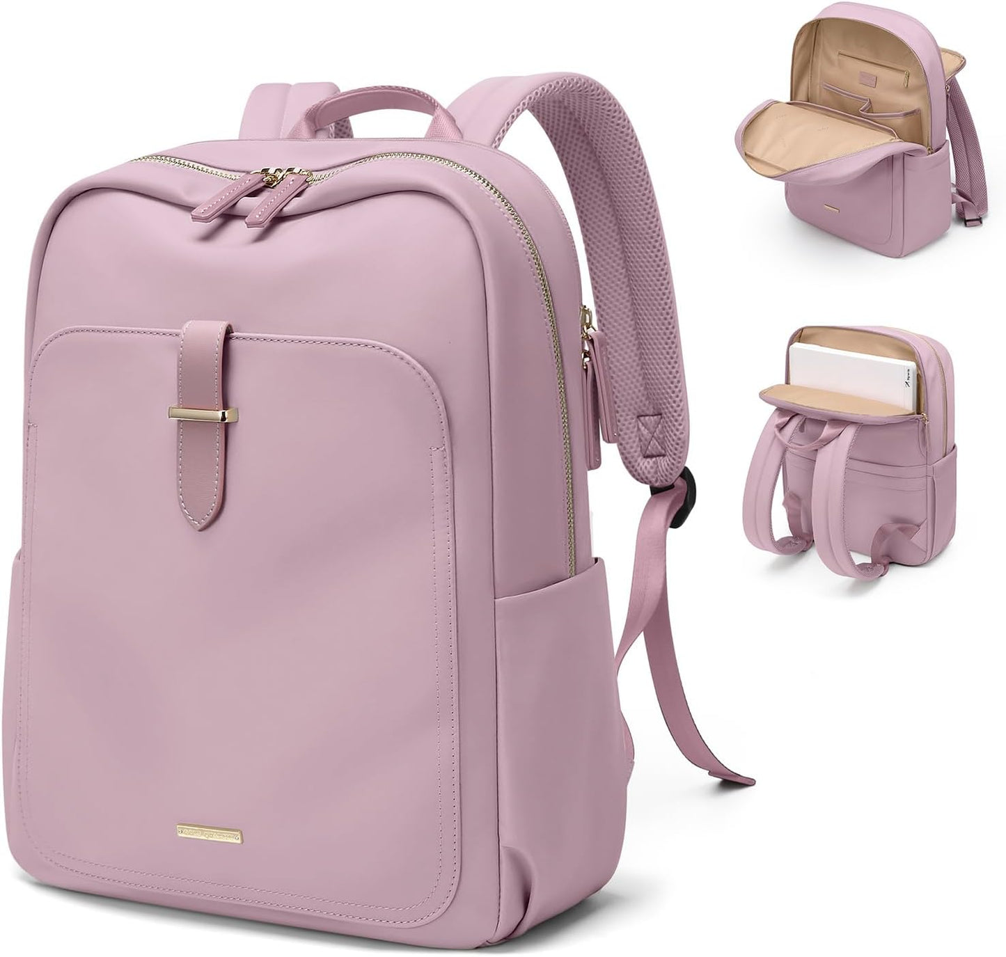 Laptop Backpack for Women,Casual Work Business Backpacks Purse Carry on Travel Backpack,15.6 Inch,Pinkish purple