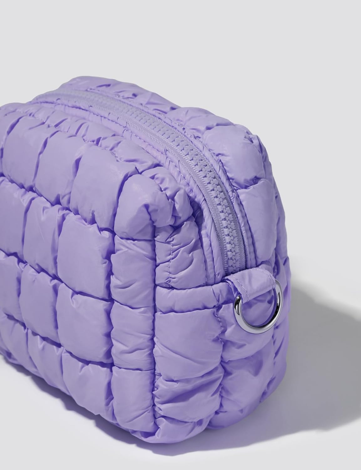 Yarnic Quilted Makeup Bag Puffy Cosmetic Bag, Quilt Travel Toiletry Bag for Women, Cute Puffer