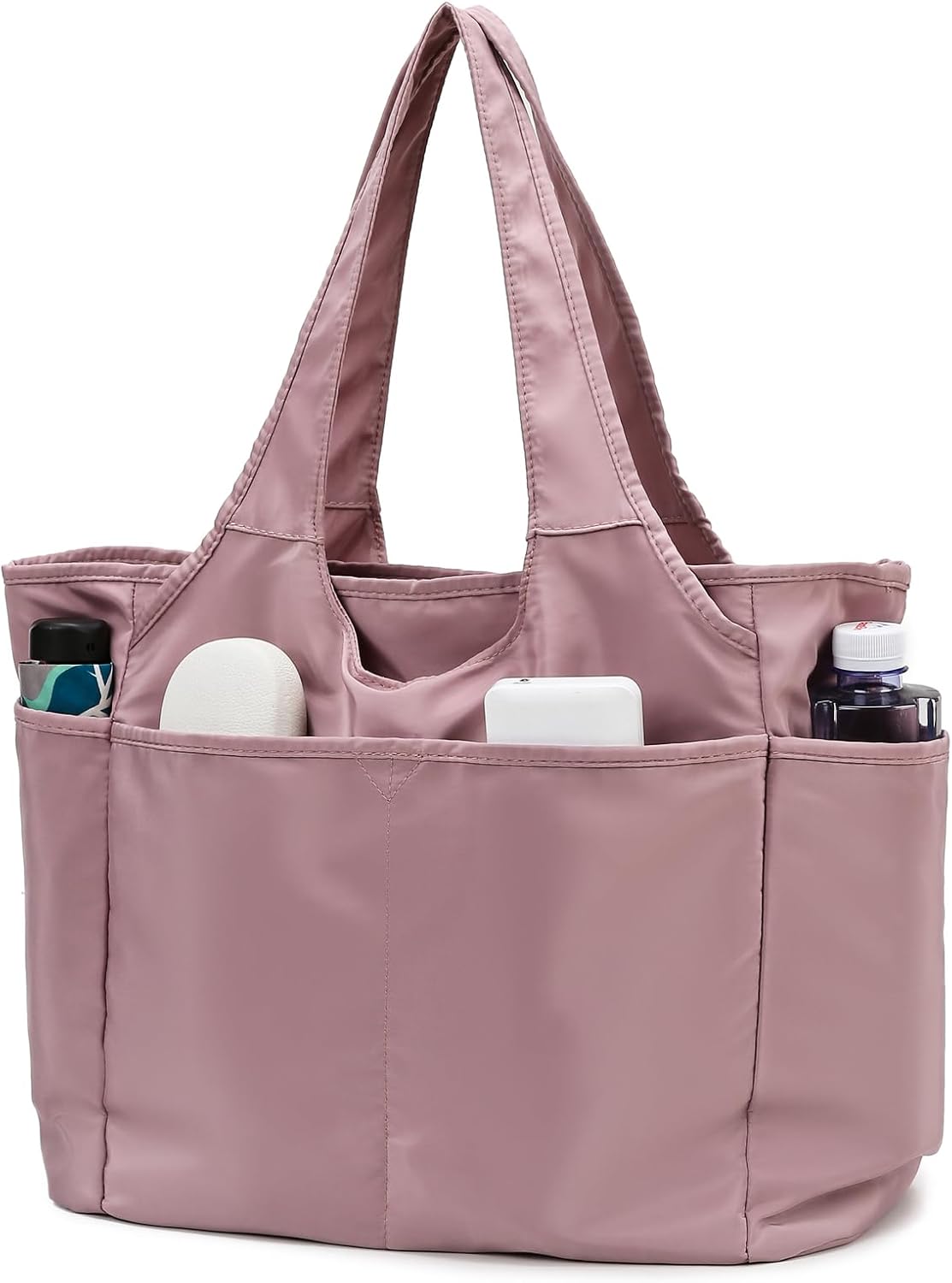 SOYMWIN Tote Bag for Women,Large Tote Bag with Compartments and Multiple Pockets,Quilted Shoulder