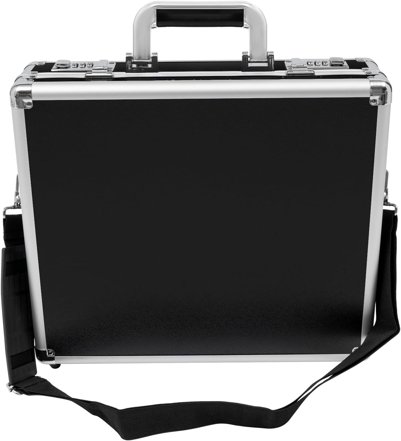 Locking Briefcase, Metal Briefcase w/Strap, Hard Aluminum Carrying Case for Documents/Laptops/Cell Phones