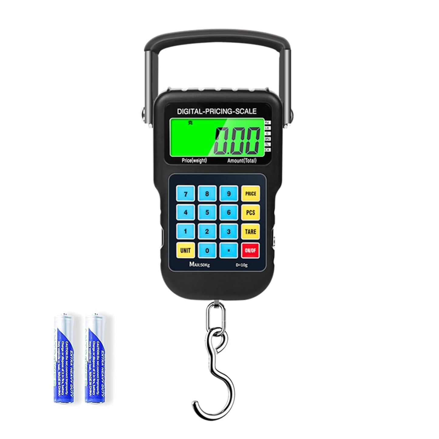SKEAP Fish Scale - 110lb/50kg Digital Scale with Backlit LCD Display, Luggage Scale for Travel & Fishing with Price Computing Function, Portable Suitcase Weigh Device, Ideal Fishing Gifts for Men
