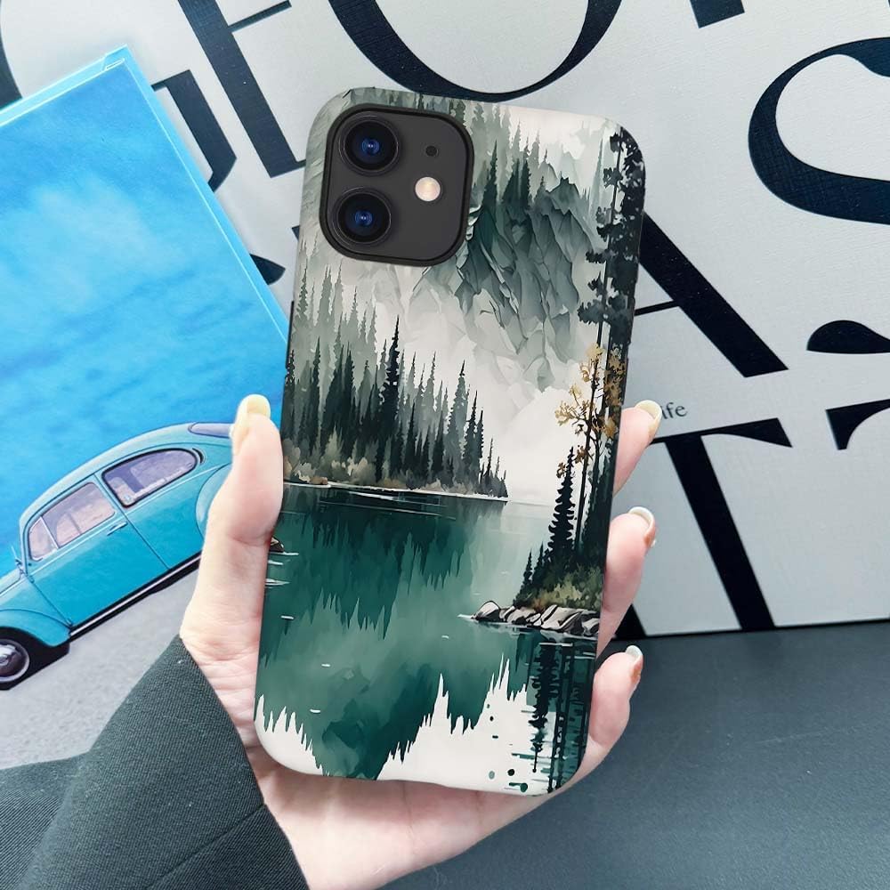 SEized Case Compatible with for iPhone 12,Mountain Forest Landscape Phone Case for Girl Women Boy Men,Durable Protection Case for iPhone 12
