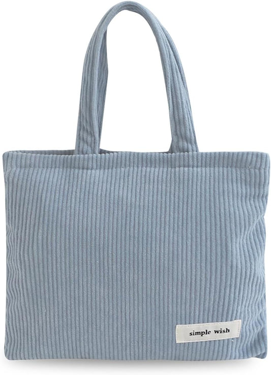 Wudygirl Makeup Bag Travel Cosmetic Bag for Women Small Makeup Pouch with Handle Zipper Cosmetic Pouch Handbag Aesthetic (Light Blue)