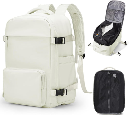 Vacuum Backpack Travel With Pump,Personal Item Travel Bag,Waterproof Seal Compression bags, Carry on Flight Approved Backpack Grey and white（With Air Pump）