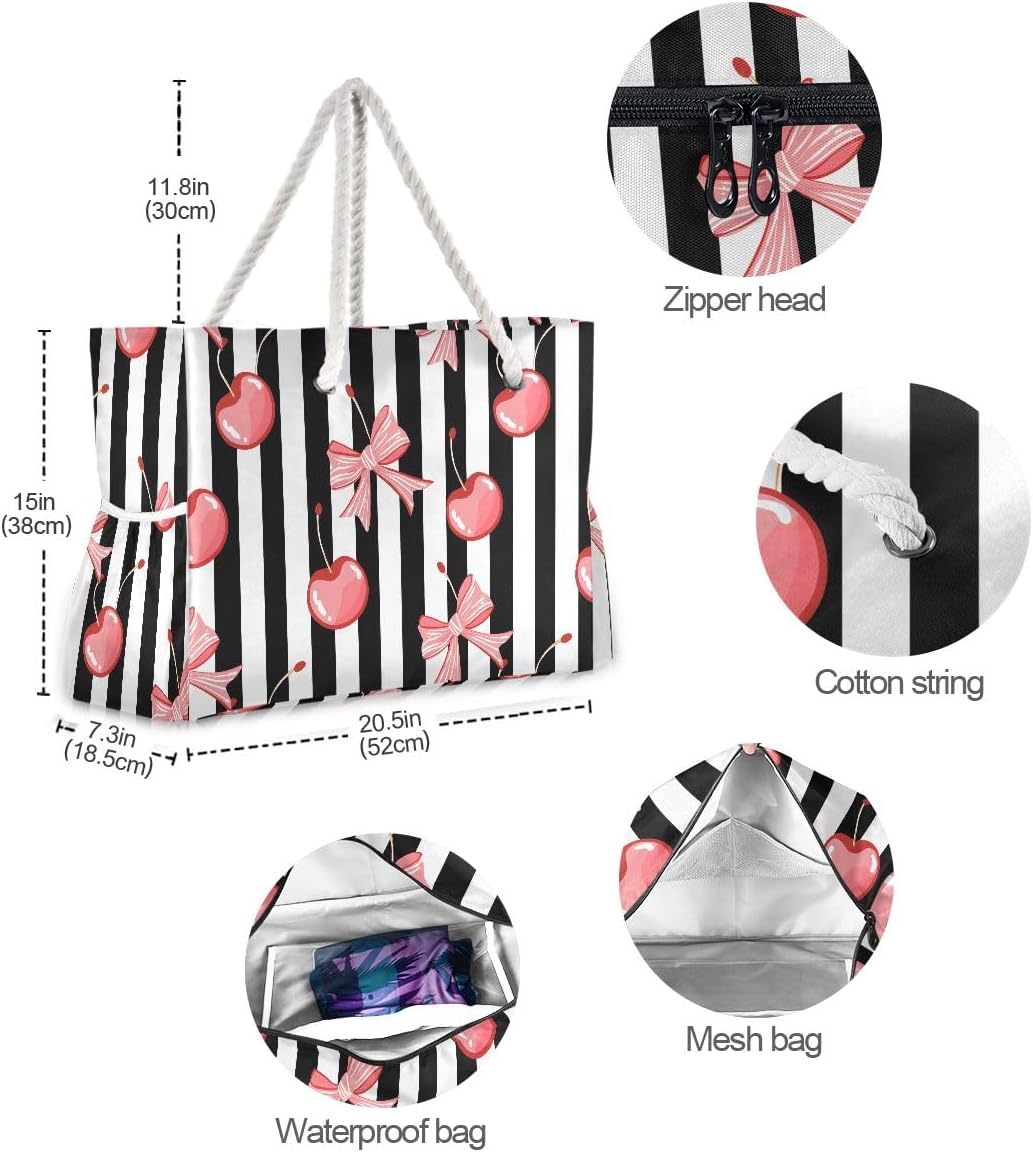 senya Large Beach Bags Totes Swim Canvas Tote Shoulder Bag Water Resistant Bags for Gym Travel Daily