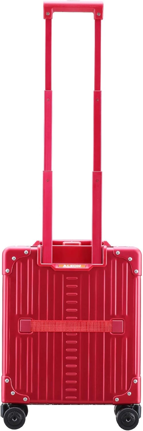 Aleon 16” Aluminum Vertical Underseat Carry-On Luggage - Luxury Business Briefcase with Wheels - Hardshell Suitcase for Airplane Travel (Ruby)