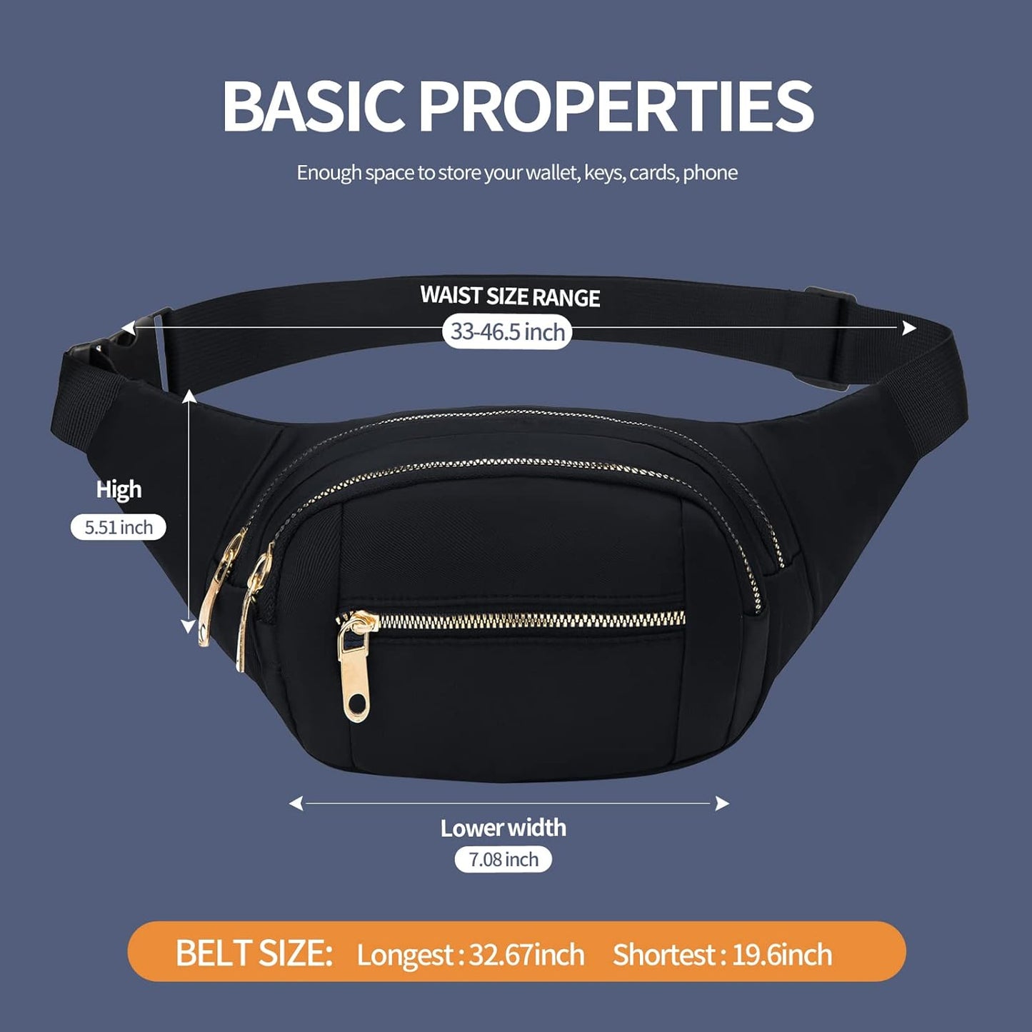 DAITET Crossbody Fanny Pack for Men&Women,Large Waist Bag & Hip Bum Bag with Adjustable Strap for Outdoors Workout Traveling Casual Running Hiking Cycling
